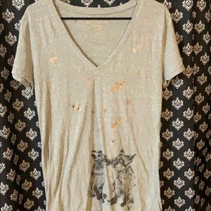 Puppies and hearts v neck.